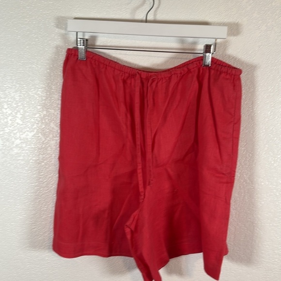 Josephine Chaus Pink Linen Short & Blouse Set Size Large Petite - Picture 2 of 9